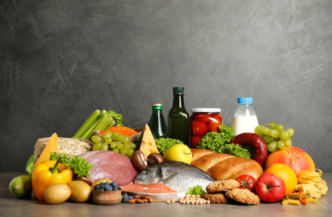 Healthy food and balanced diet